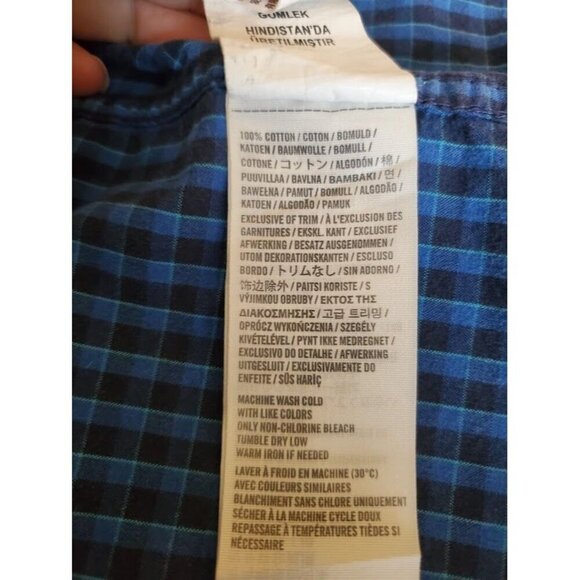 Hollister Mens Blue Plaid Button-Up Shirt Size S 100% Cotton Long Sleeve Casual - Picture 4 of 7